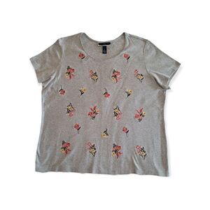Karen Scott Short Sleeve Floral Top
